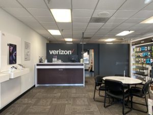 Interior of Victra Verizon Authorized Retail Store in San Clemente De Los Mares, CA.